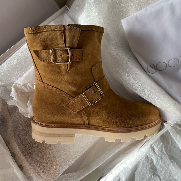 😍NWT Jimmy Choo Youth Il suede buckle ankle boots in camel, 40 - Picture 17 of 17